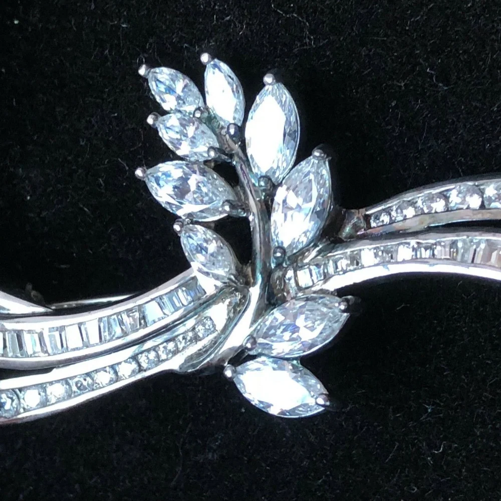 HSN ABSOLUTE CLEAR WHITE CZ BROOCH STERLING SILVER